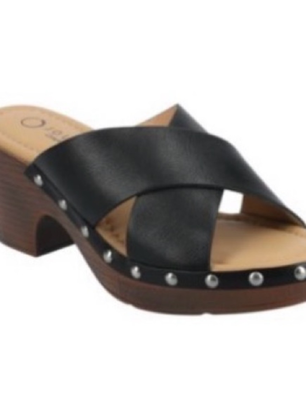 Journee Black Crisscross Studded Clog Sandal - Women NIB